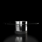 Cerchio Polished Stainless Steel Base Large Coffee Table