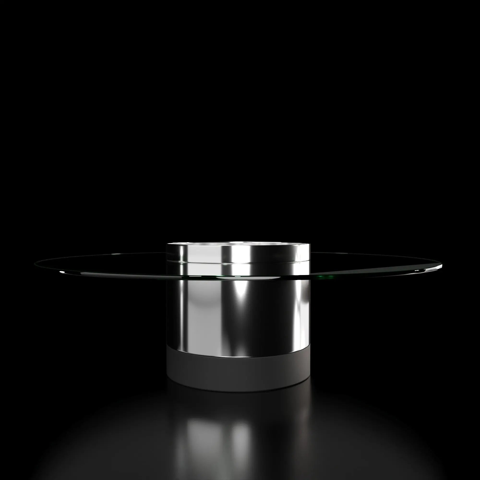 Cerchio Polished Stainless Steel Base Large Coffee Table