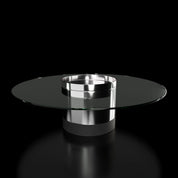Cerchio Polished Stainless Steel Base Large Coffee Table Roberto Grassie
