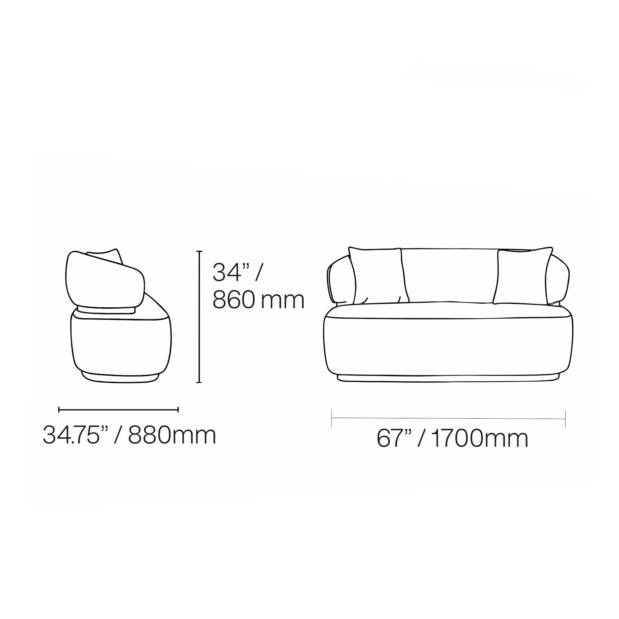 Emma Titanium Gold Polished Stainless Steel Base Beige Loveseat Dims