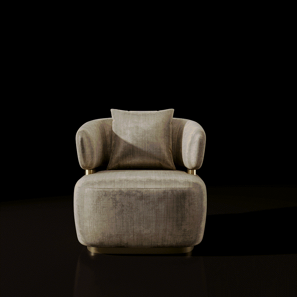 Emma Titanium Gold Polished Stainless Steel Base Champagne Chair Roberto Grassie Min