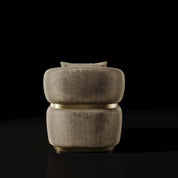 Emma Titanium Gold Polished Stainless Steel Base Champagne Chair Roberto Grassie Modern