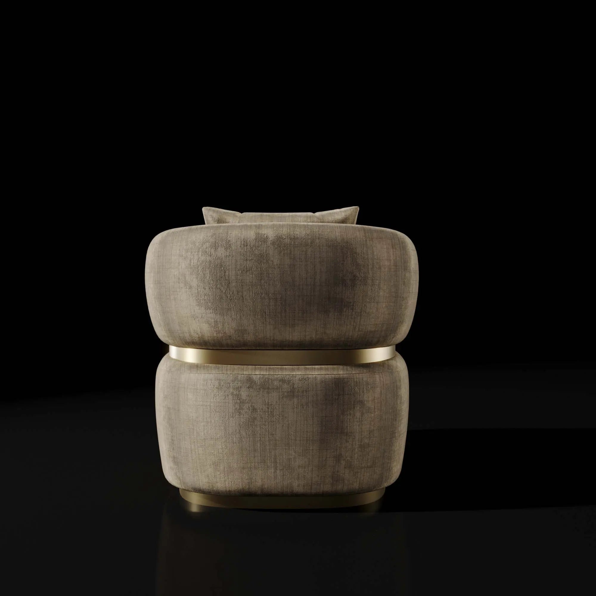 Emma Titanium Gold Polished Stainless Steel Base Champagne Chair Roberto Grassie Modern