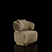 Emma Titanium Gold Polished Stainless Steel Base Champagne Chair Stylish