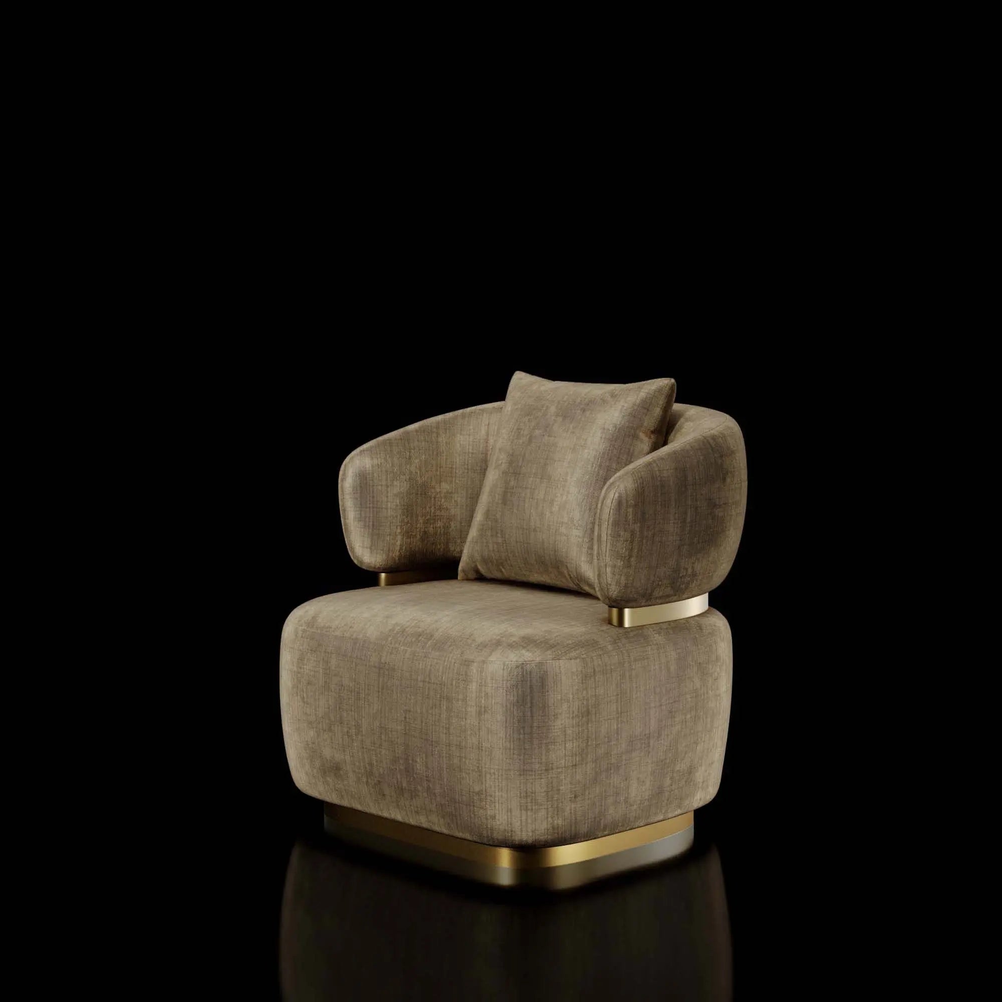 Emma Titanium Gold Polished Stainless Steel Base Champagne Chair