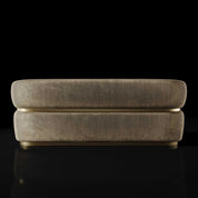 Emma Titanium Gold Polished Stainless Steel Base Champagne Sofa Roberto Grassie Furniture