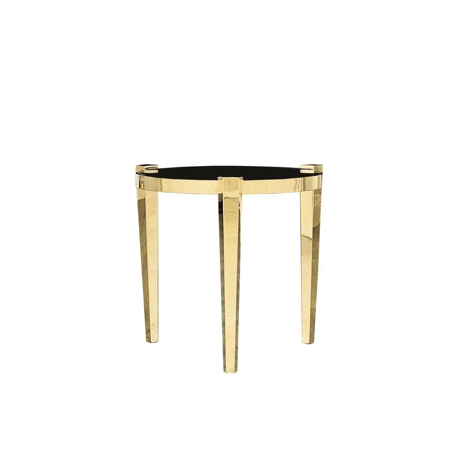 Enzo Titanium Gold Polished Stainless Steel Base End Table