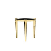 Enzo Titanium Gold Polished Stainless Steel Base End Table