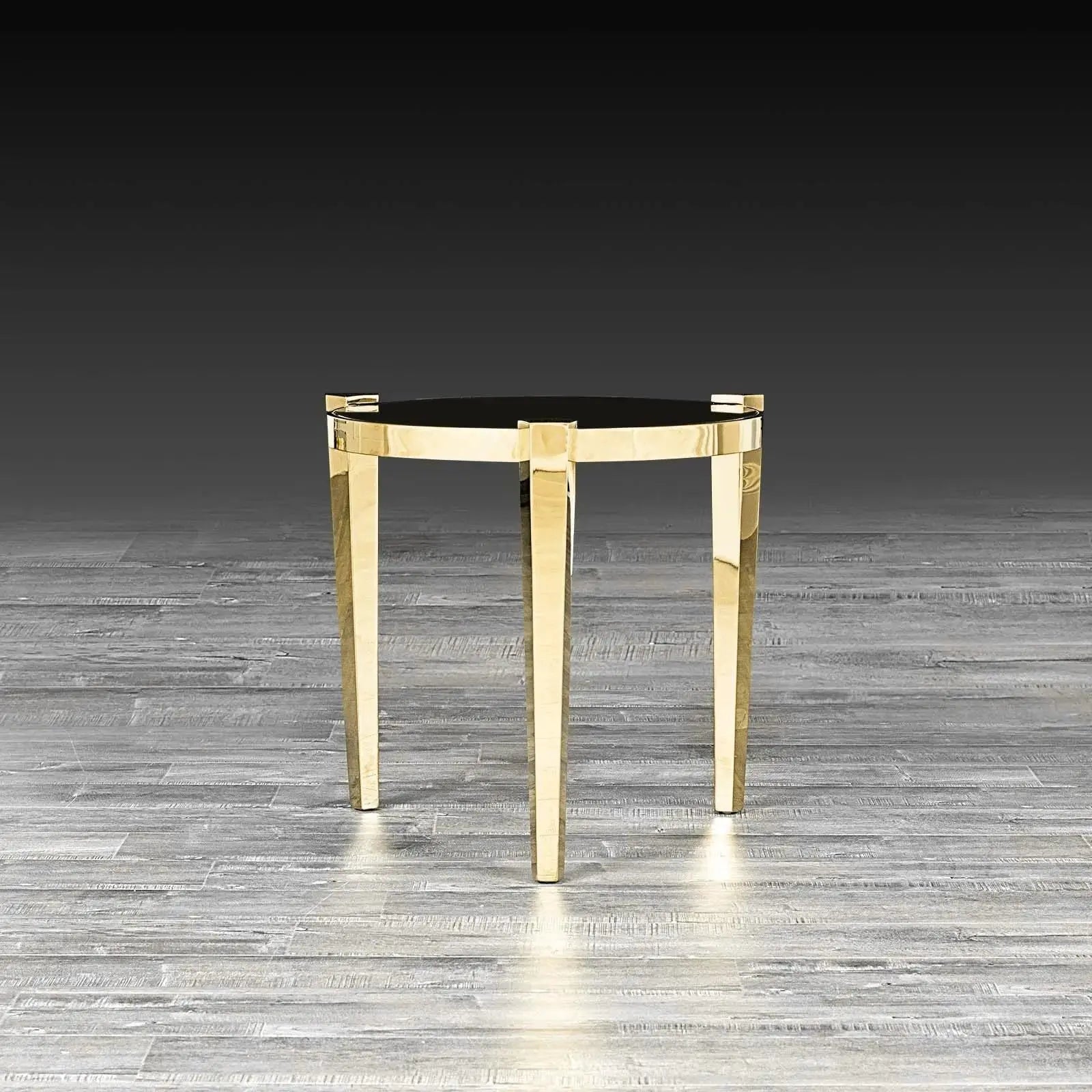 Enzo Titanium Gold Polished Stainless Steel Base Modern End Table