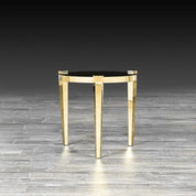 Enzo Titanium Gold Polished Stainless Steel Base Modern End Table