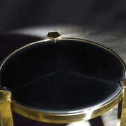 Enzo Titanium Gold Polished Stainless Steel Base Roberto Grassie End Table