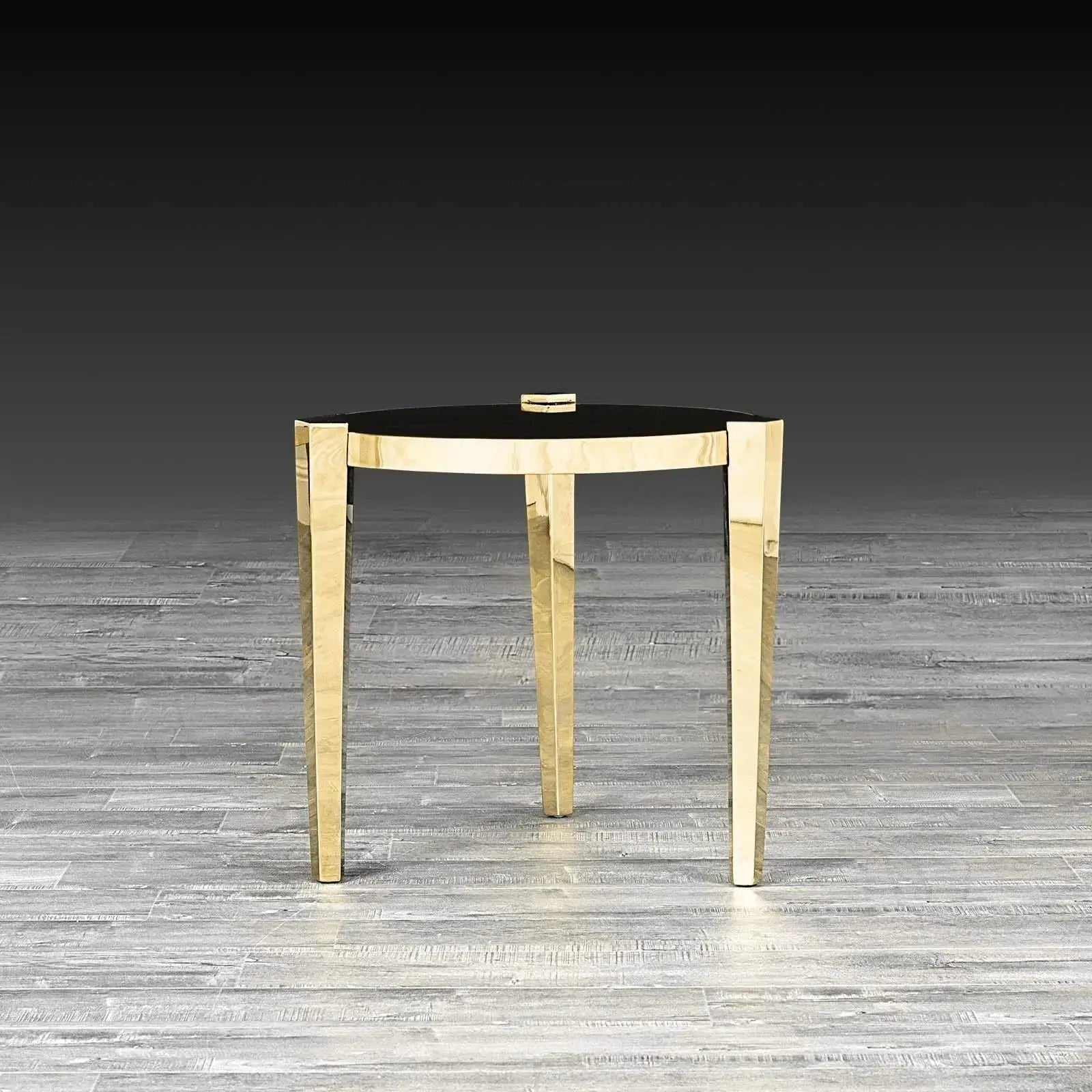 Enzo Titanium Gold Polished Stainless Steel Base Stylish End Table