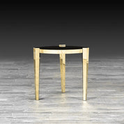 Enzo Titanium Gold Polished Stainless Steel Base Stylish End Table