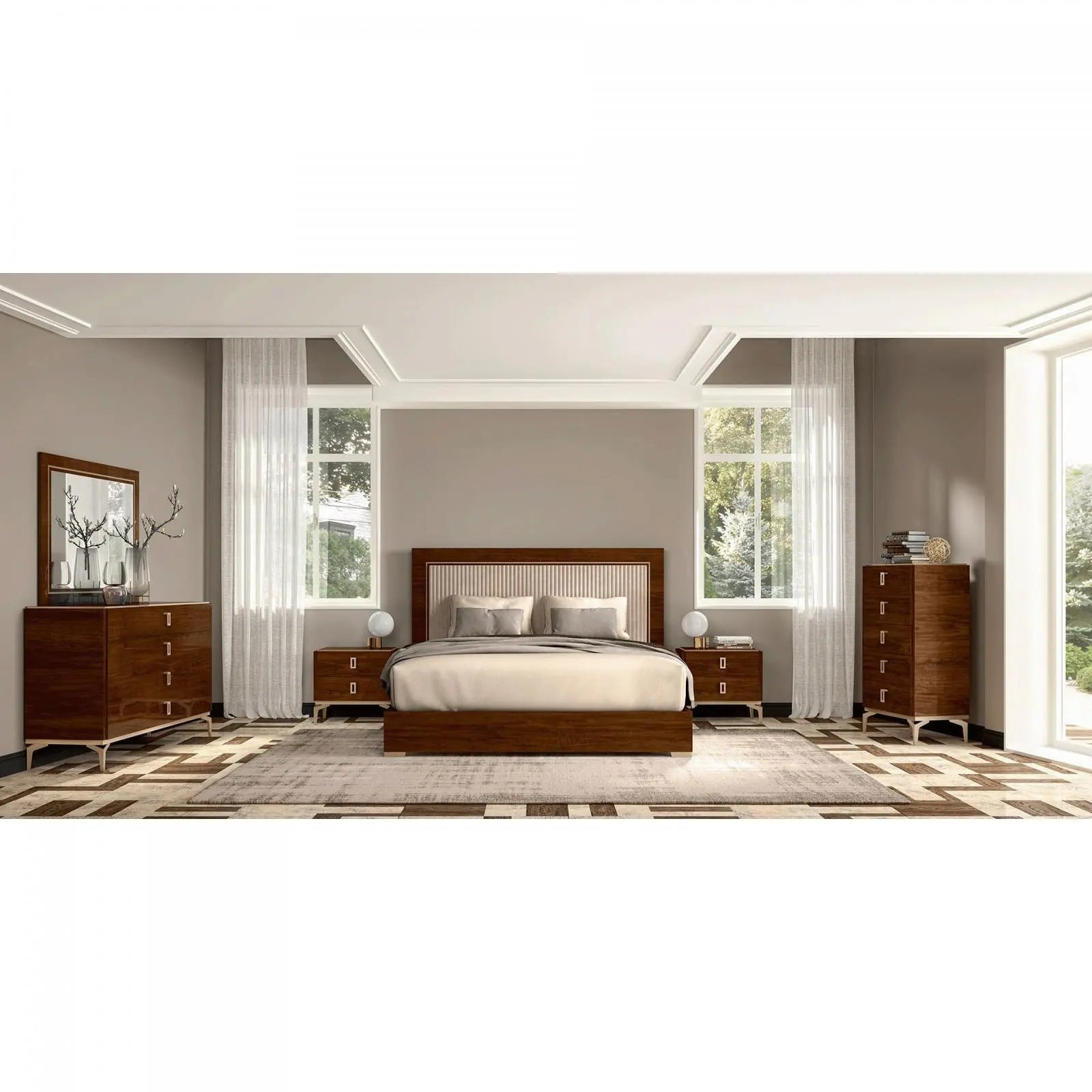 Eva Walnut Oak Stylish Night Stand