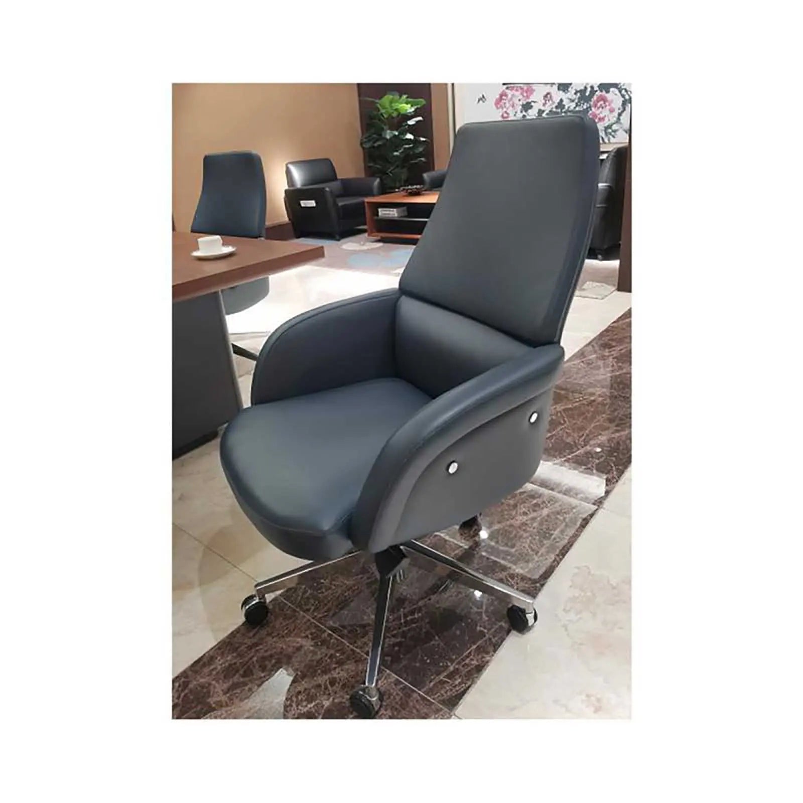 Fabio Leather Gray Office Chair