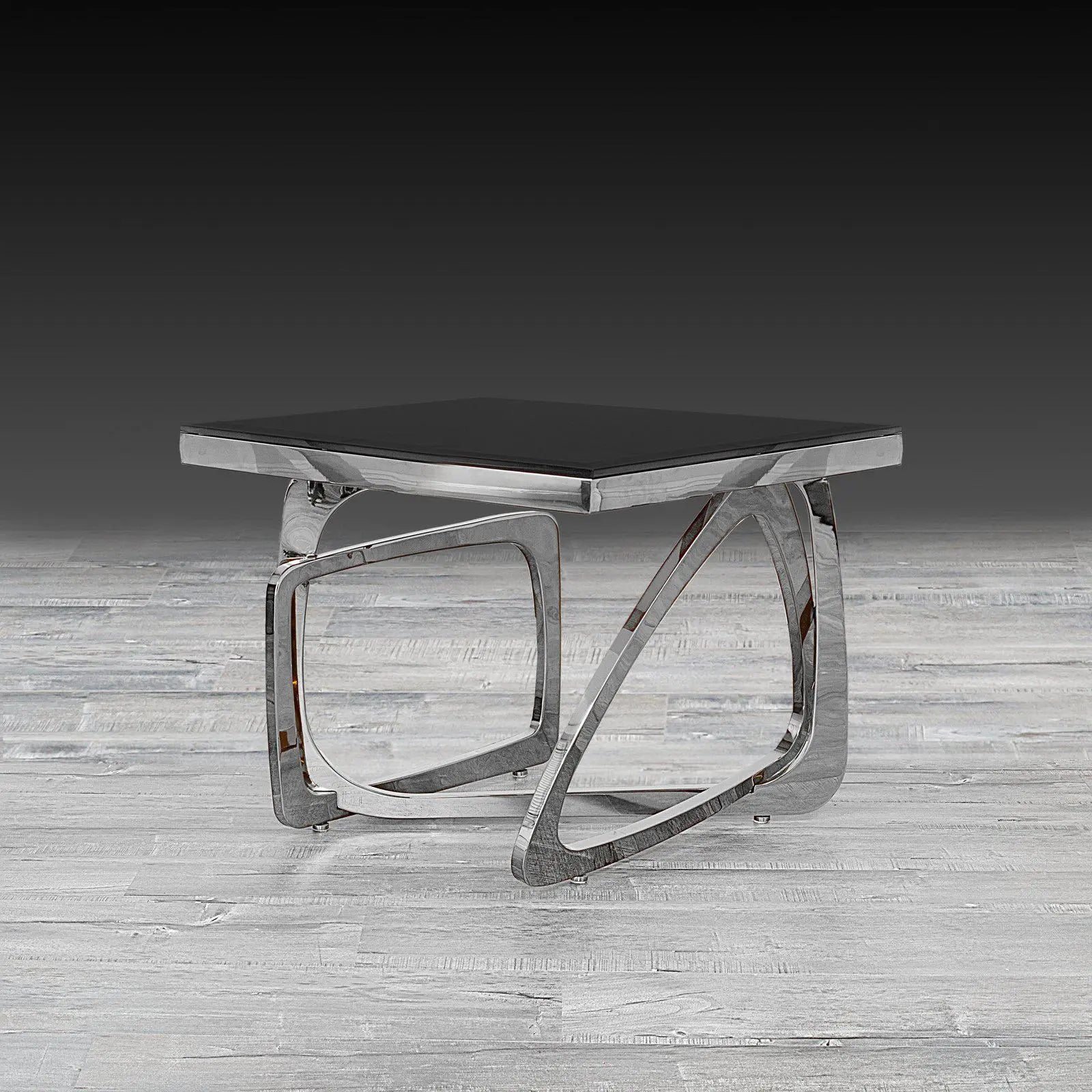 Flow Glass Silver Stylish End Table