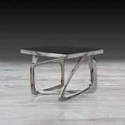 Flow Glass Silver Stylish End Table