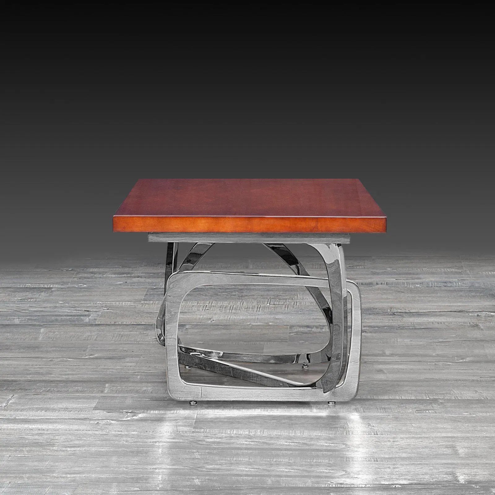 Flow Maple Silver Modern End Table