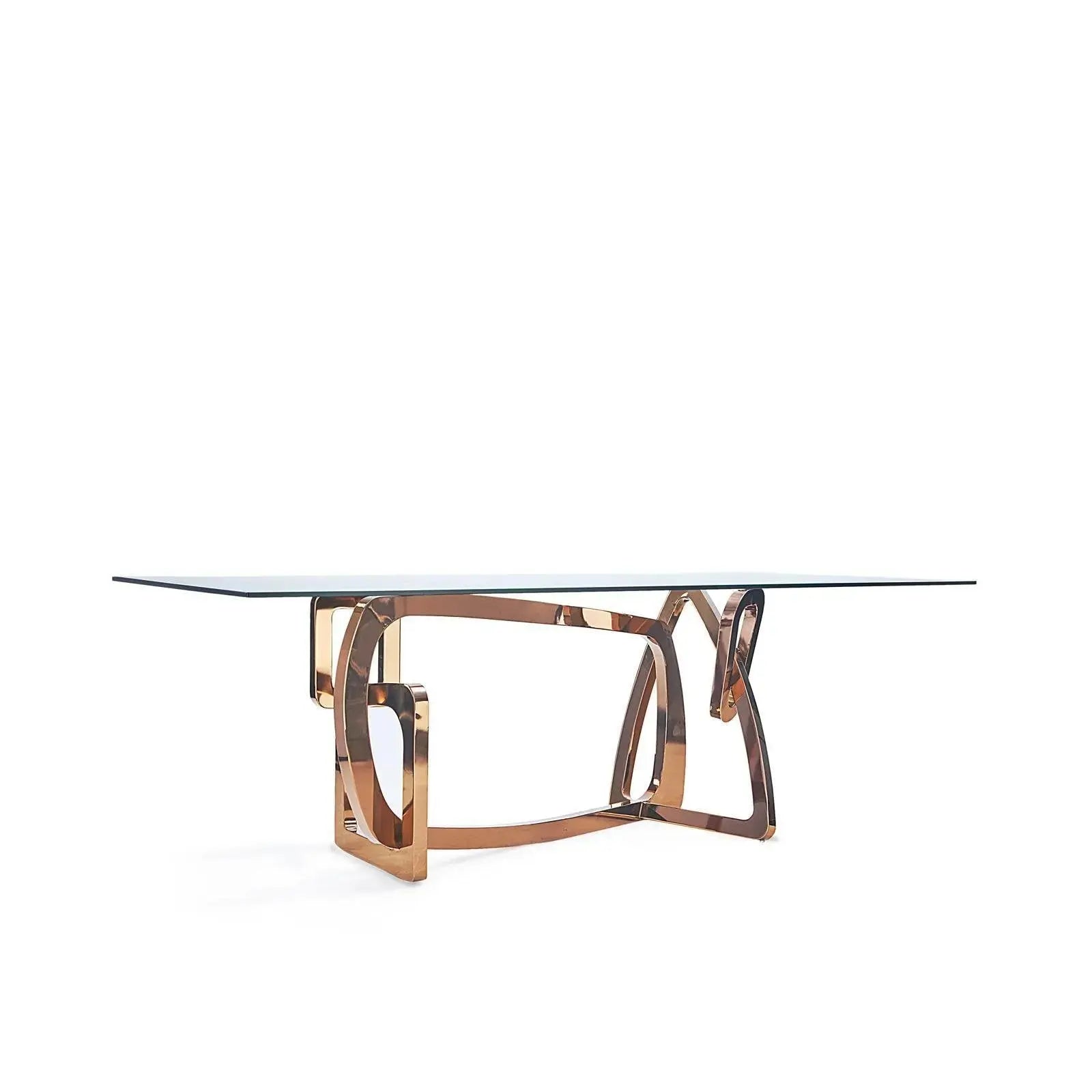 Flow Rose Gold Polished Stainless Steel Base Glass