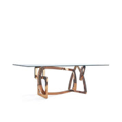 Flow Rose Gold Polished Stainless Steel Base Glass