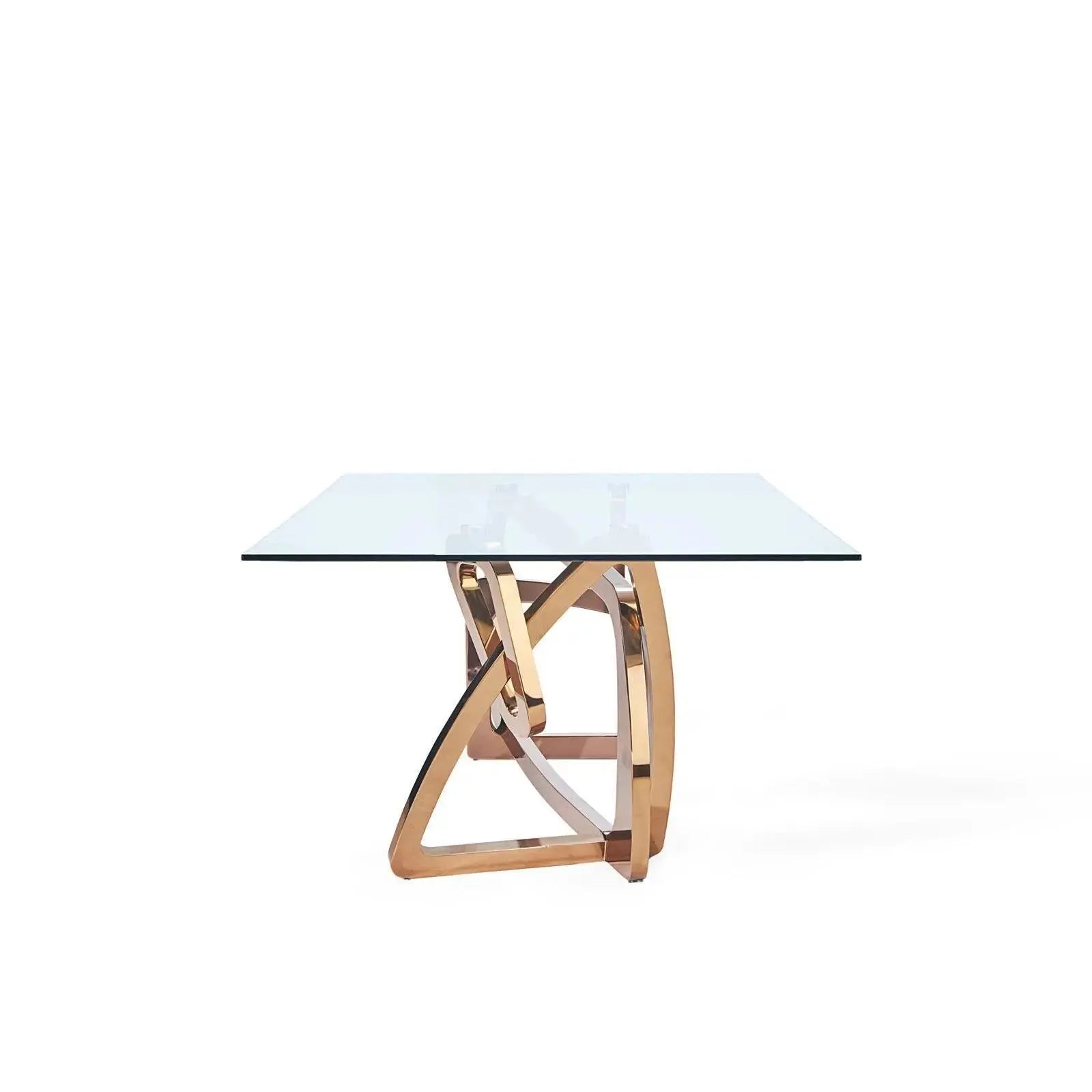 Flow Rose Gold Polished Stainless Steel Base Glass