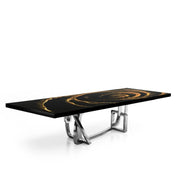 Flow Silver Black Fiore Large Dining Table RG