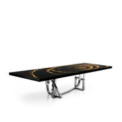 Flow Silver Black Fiore Small Dining Table