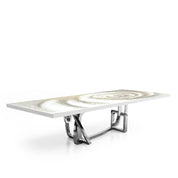 Flow Silver White Fiore Large Dining Table RG
