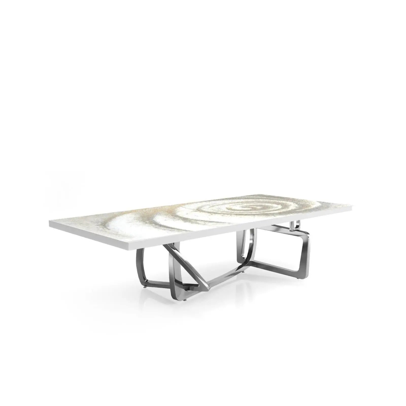 Flow Silver White Fiore Small Coffee Table