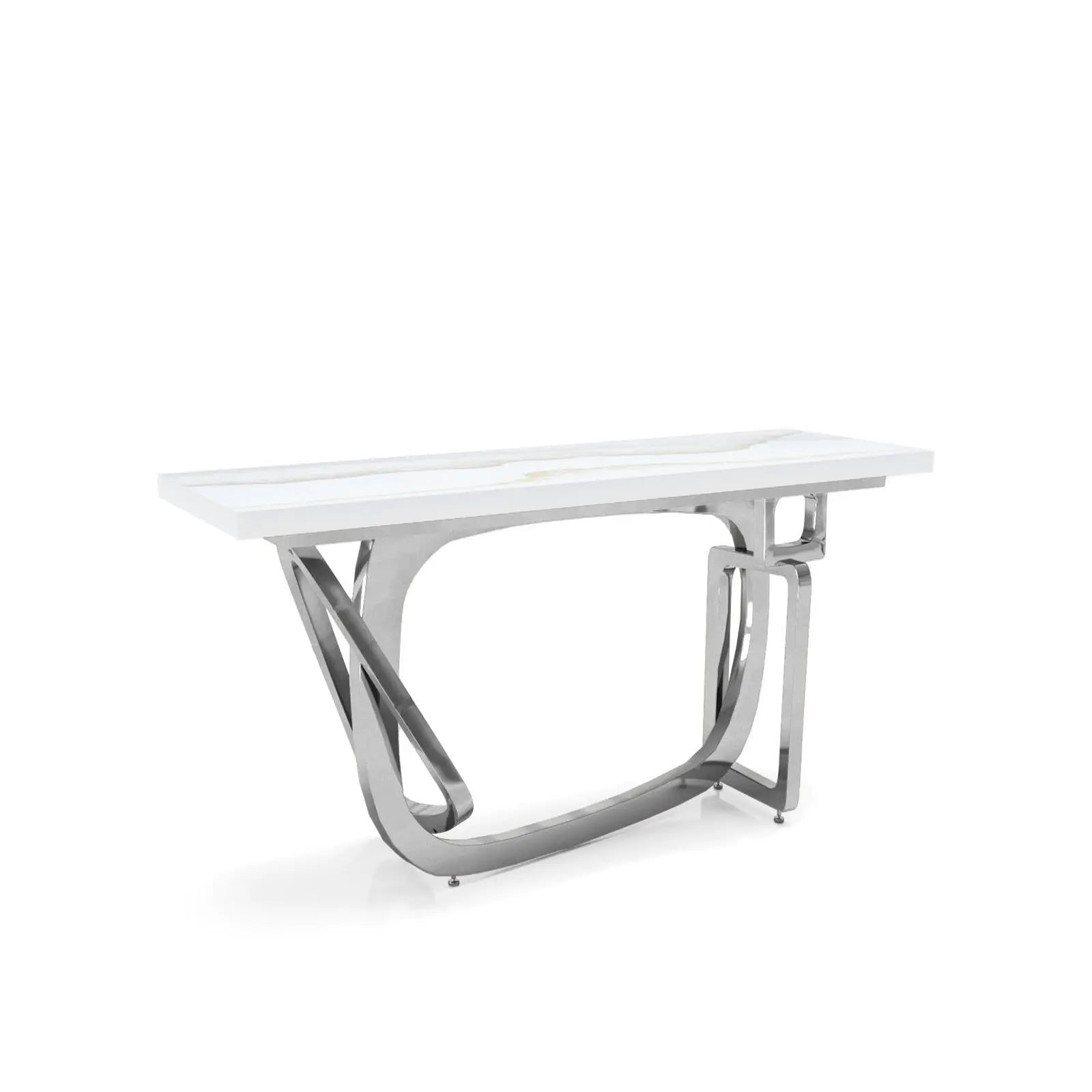 Flow Silver White Mountain Large Console Table