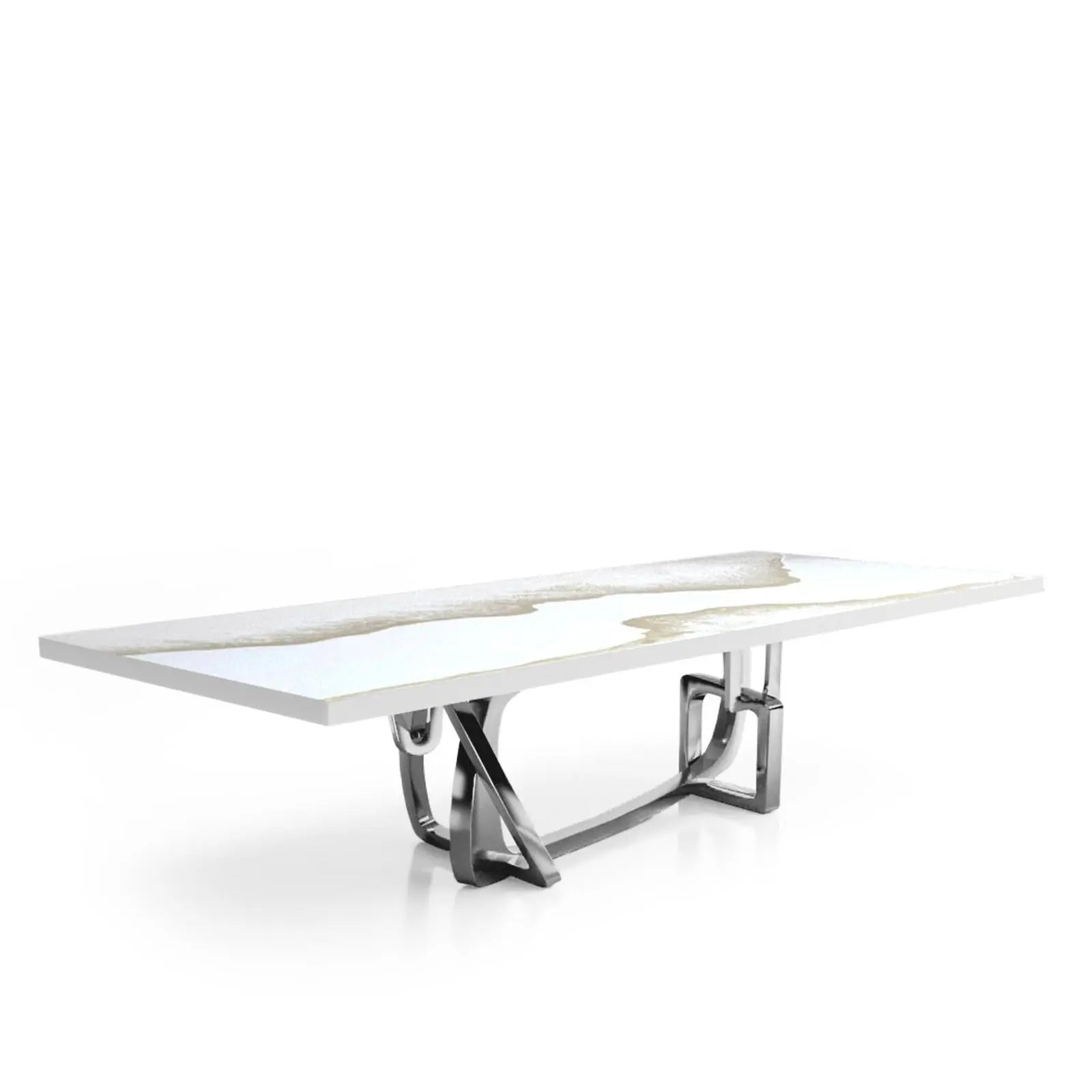 Flow Silver White Mountain Large Dining Table RG