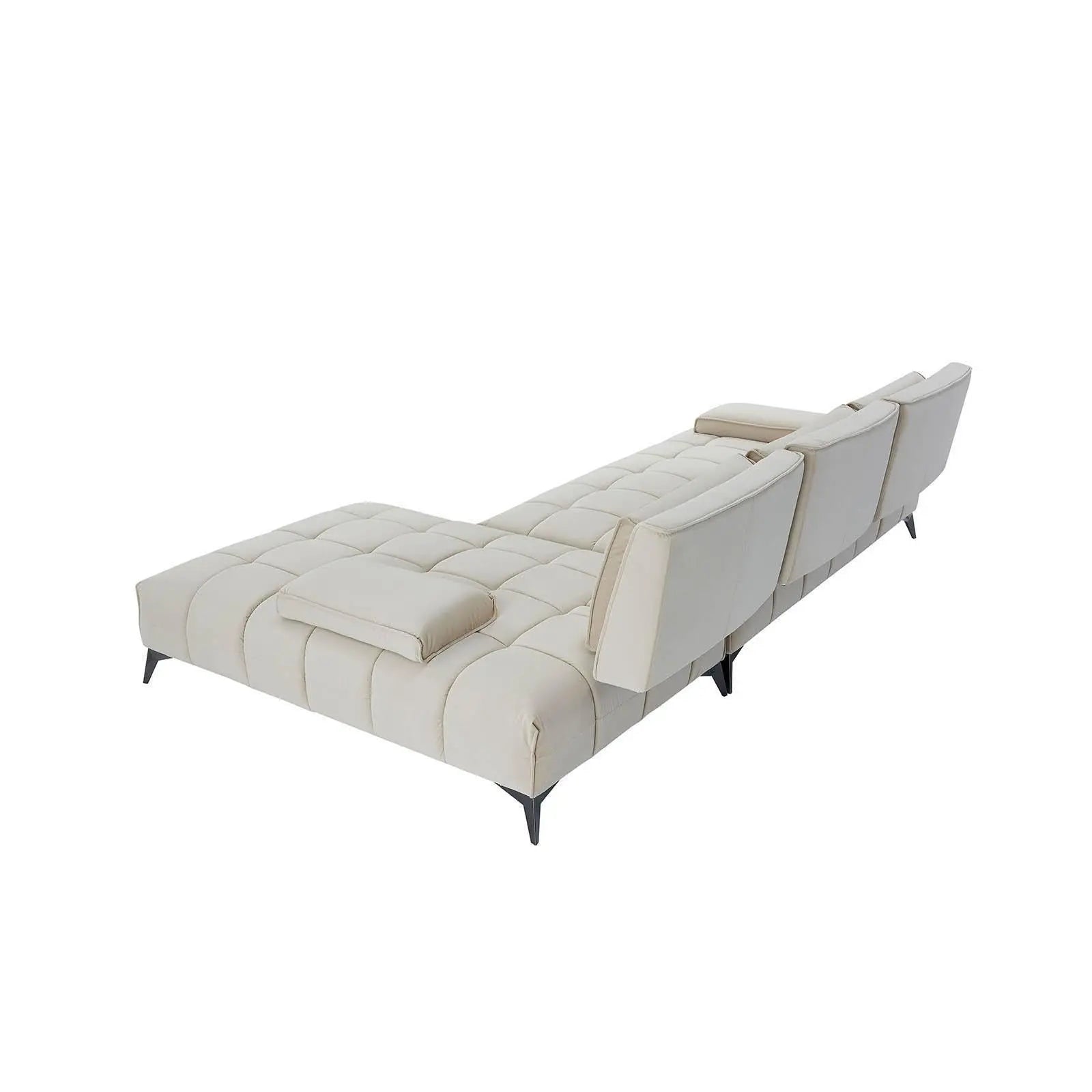 Francesco Bl Left Sofa Chaise Beige Luxury Sectional