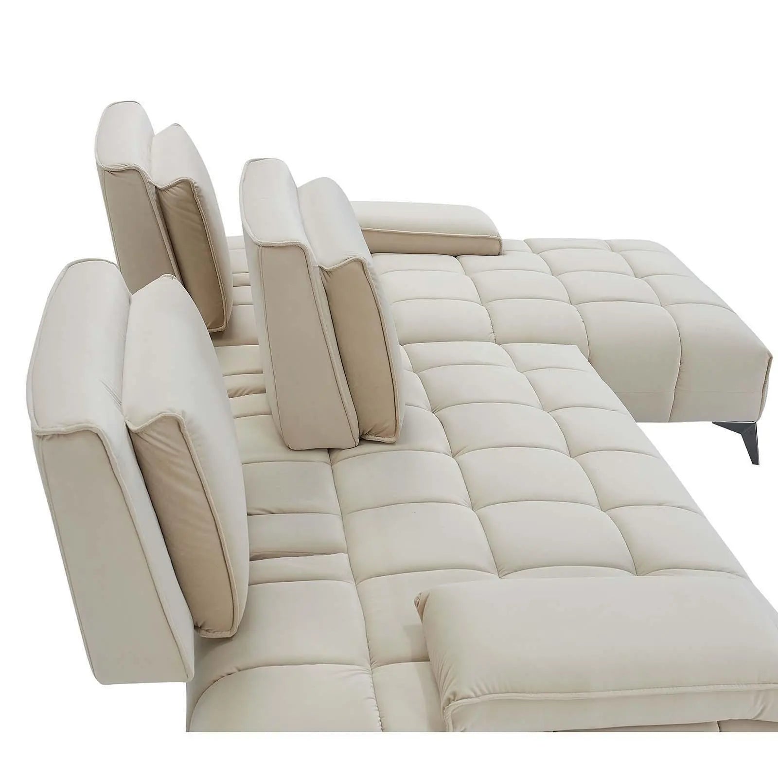 Francesco Bl Left Sofa Chaise Beige Luxury Sectional