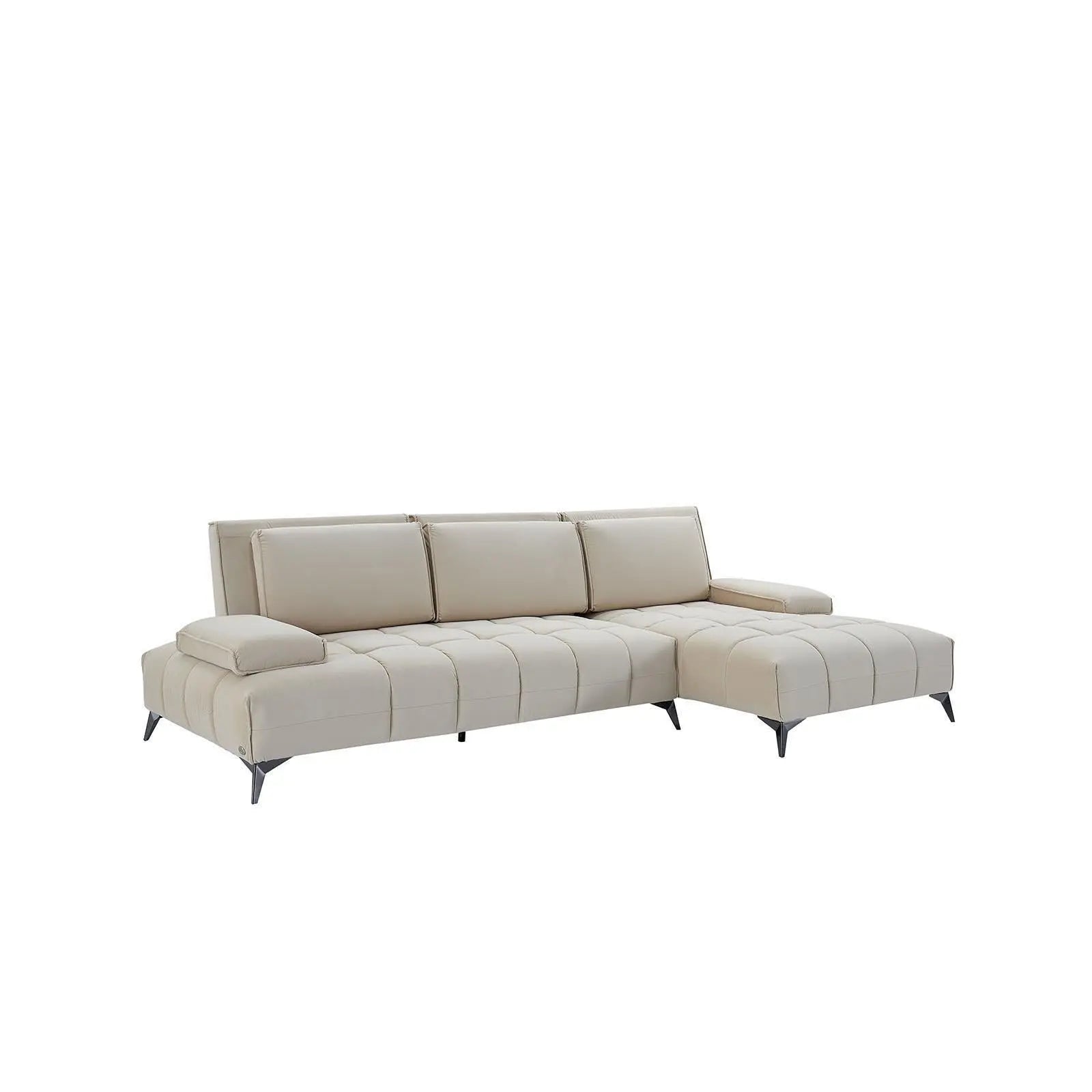 Francesco Bl Left Sofa Chaise Beige Stylish Sectional