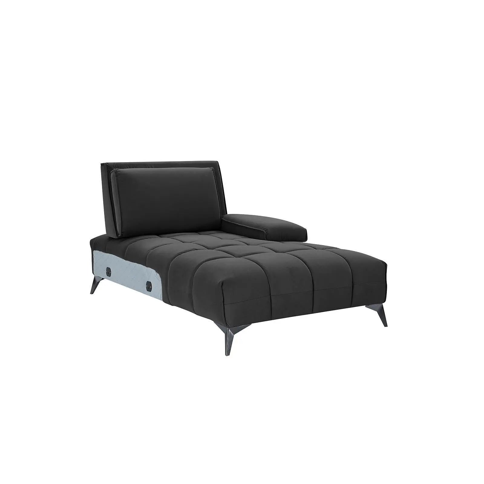 Francesco Bl Left Sofa Chaise Black Ax Sectional