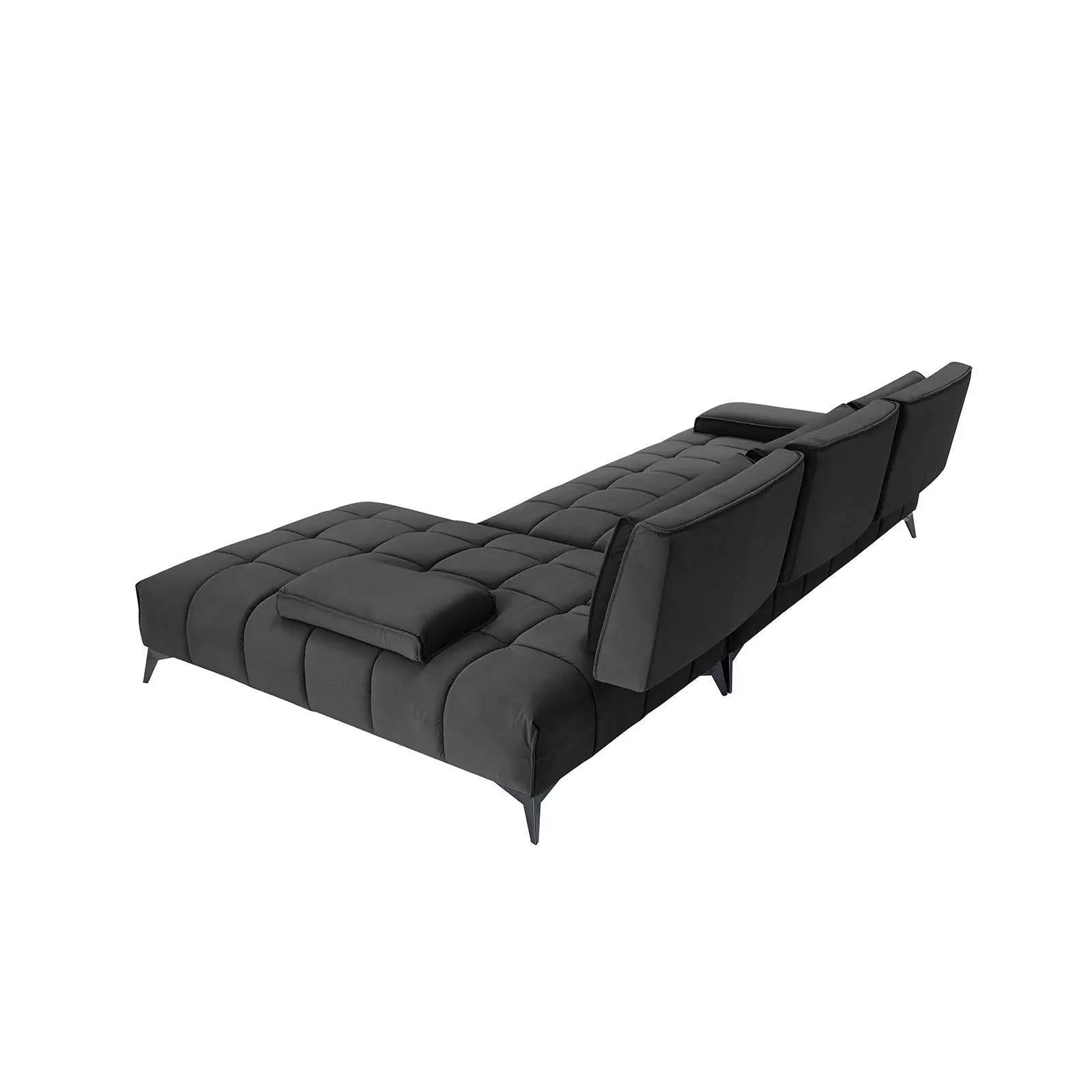 Francesco Bl Left Sofa Chaise Black Luxury Sectional