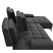 Francesco Bl Left Sofa Chaise Black Luxury Sectional