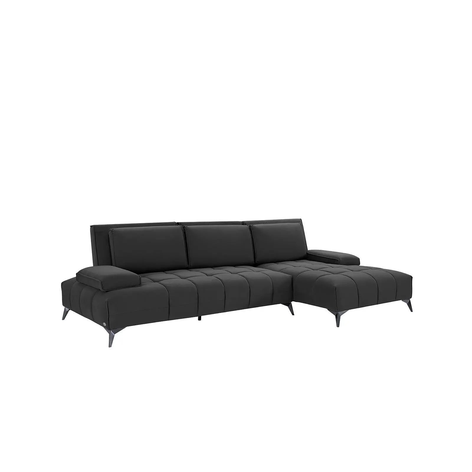 Francesco Bl Left Sofa Chaise Black Stylish Sectional
