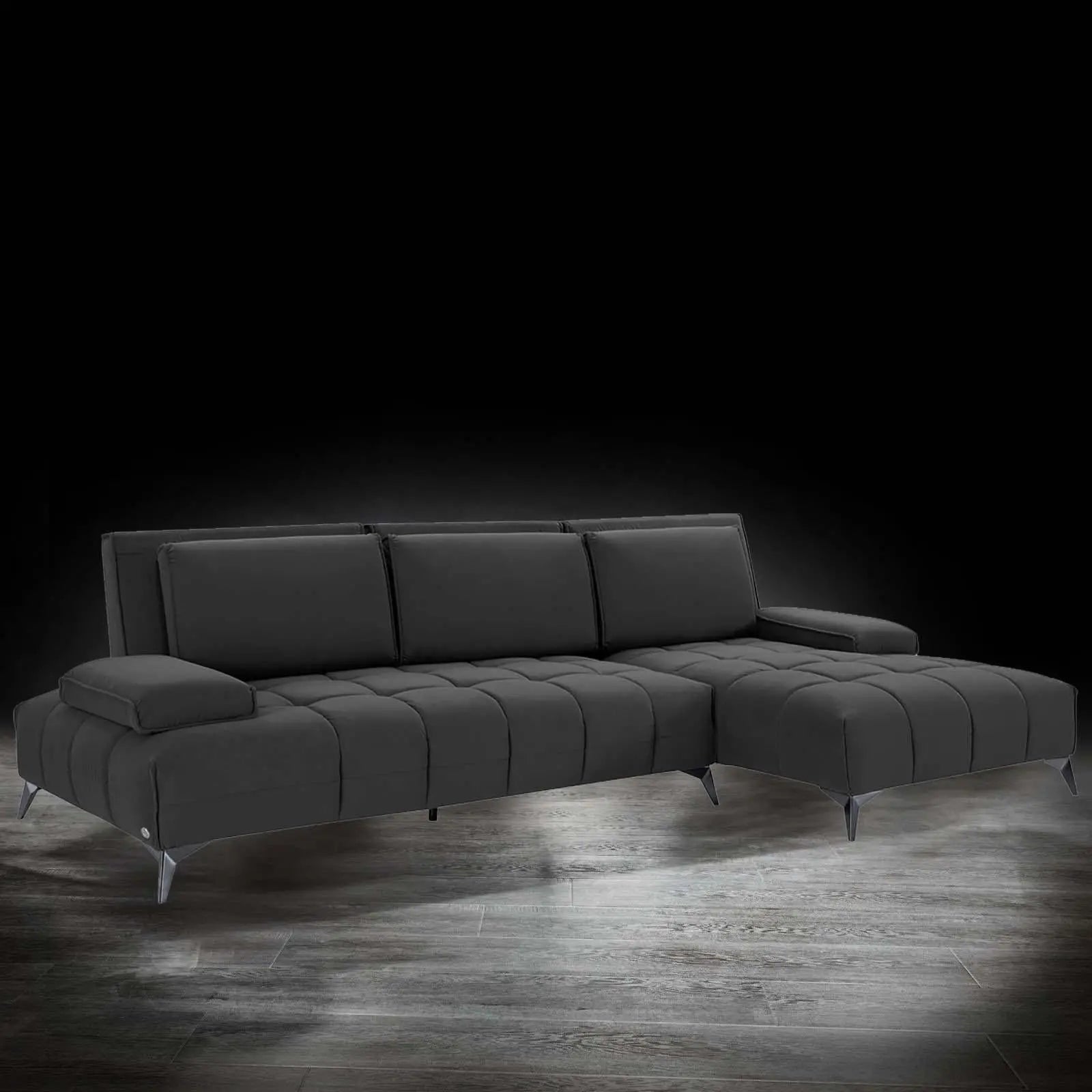 Francesco Bl Left Sofa Chaise Black Stylish Sectional