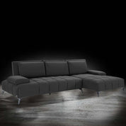 Francesco Bl Left Sofa Chaise Black Stylish Sectional