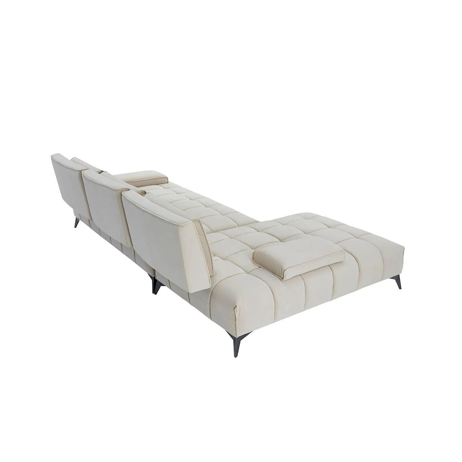 Francesco Bl Right Sofa Chaise Beige Luxury Sectional