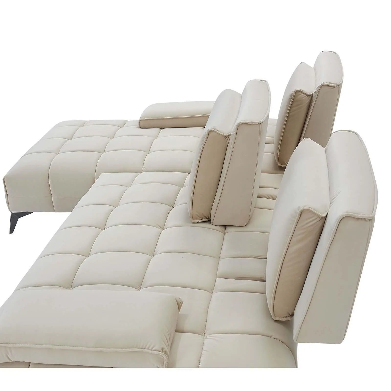 Francesco Bl Right Sofa Chaise Beige Luxury Sectional