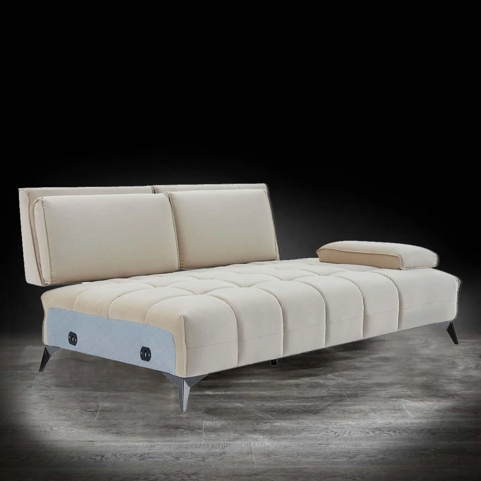 Francesco Bl Right Sofa Chaise Beige Modern Sectional