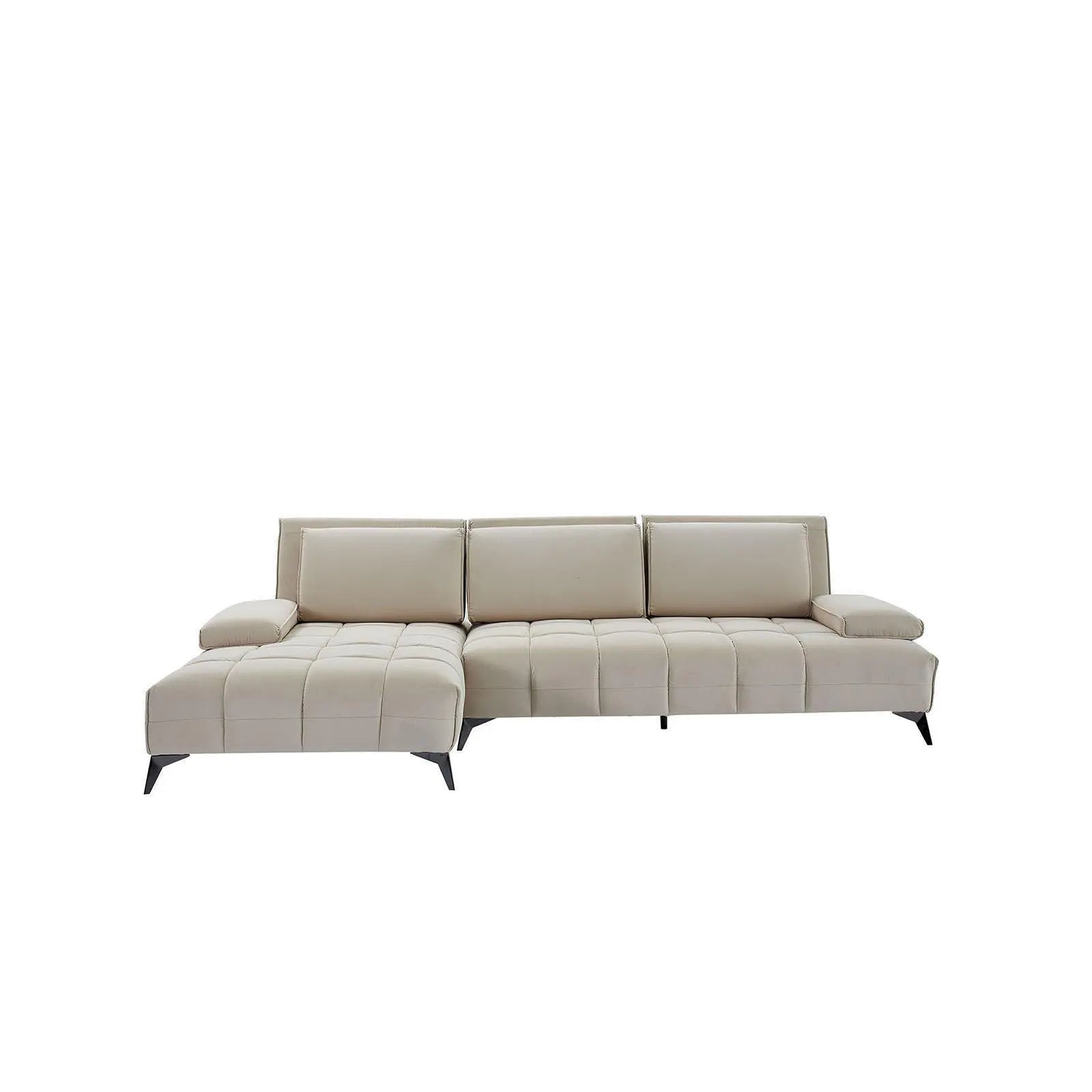 Francesco Bl Right Sofa Chaise Beige Sectional