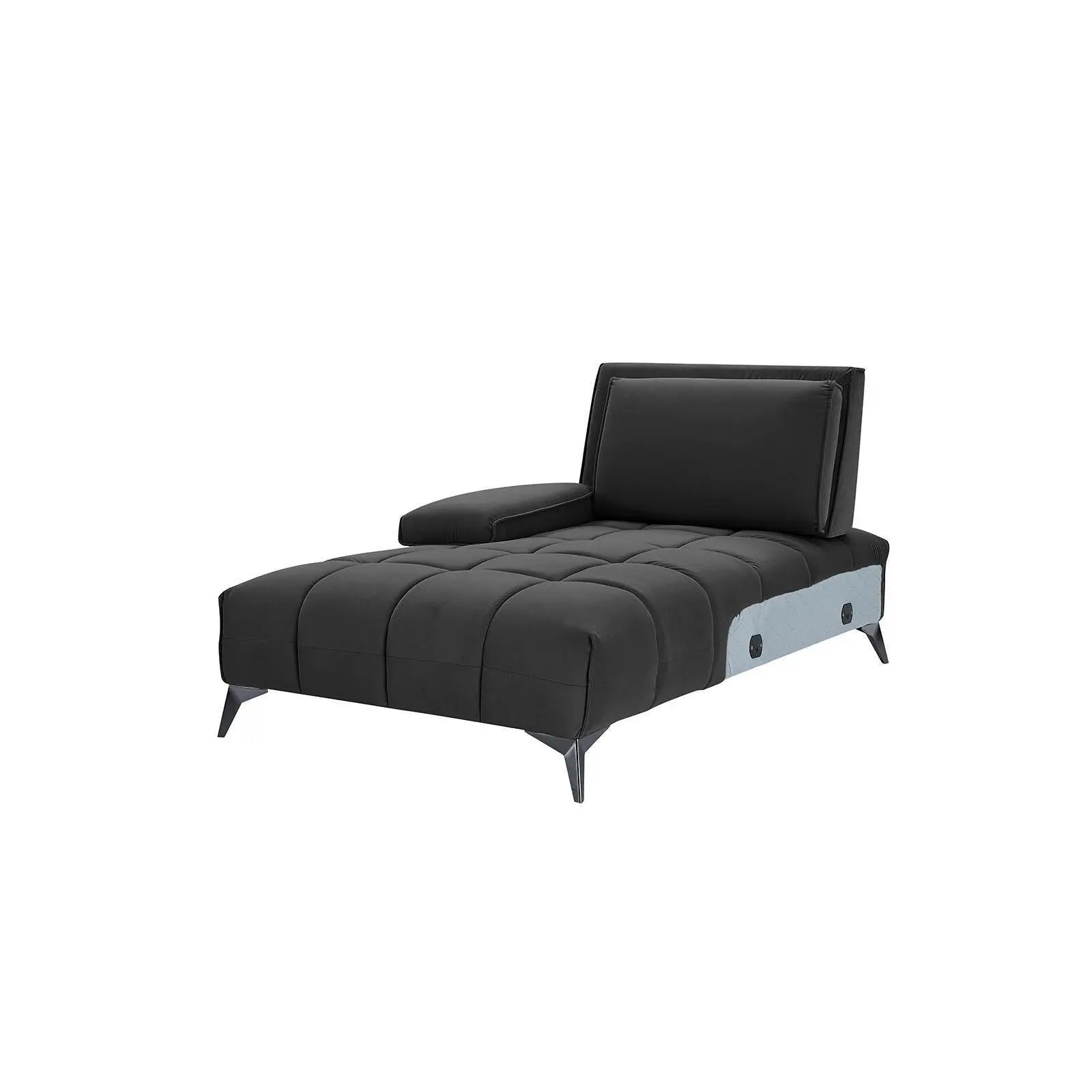 Francesco Bl Right Sofa Chaise Black Ax Sectional