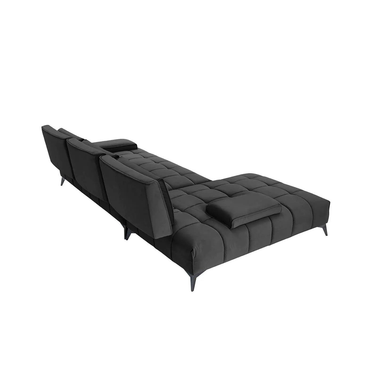 Francesco Bl Right Sofa Chaise Black Luxury Sectional