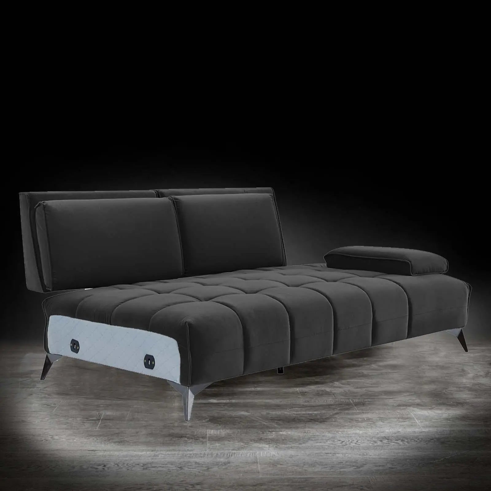 Francesco Bl Right Sofa Chaise Black Modern Sectional