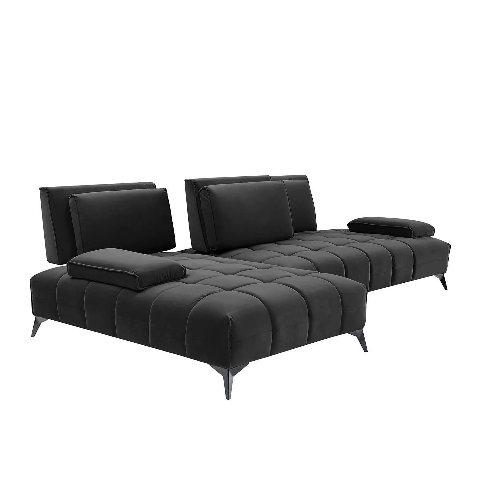 Francesco Bl Right Sofa Chaise Black Roberto Grassie Sectional