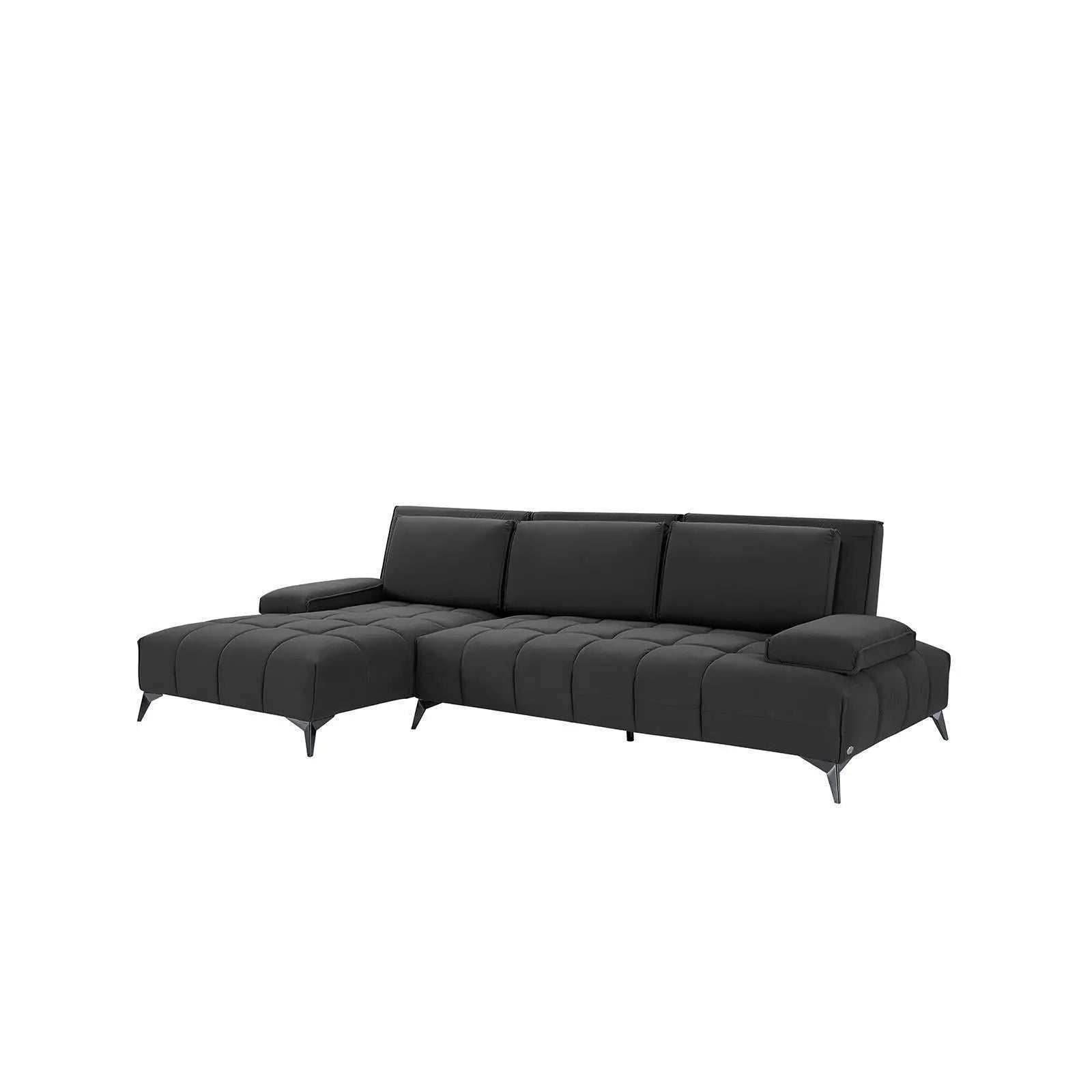 Francesco Bl Right Sofa Chaise Black Stylish Sectional