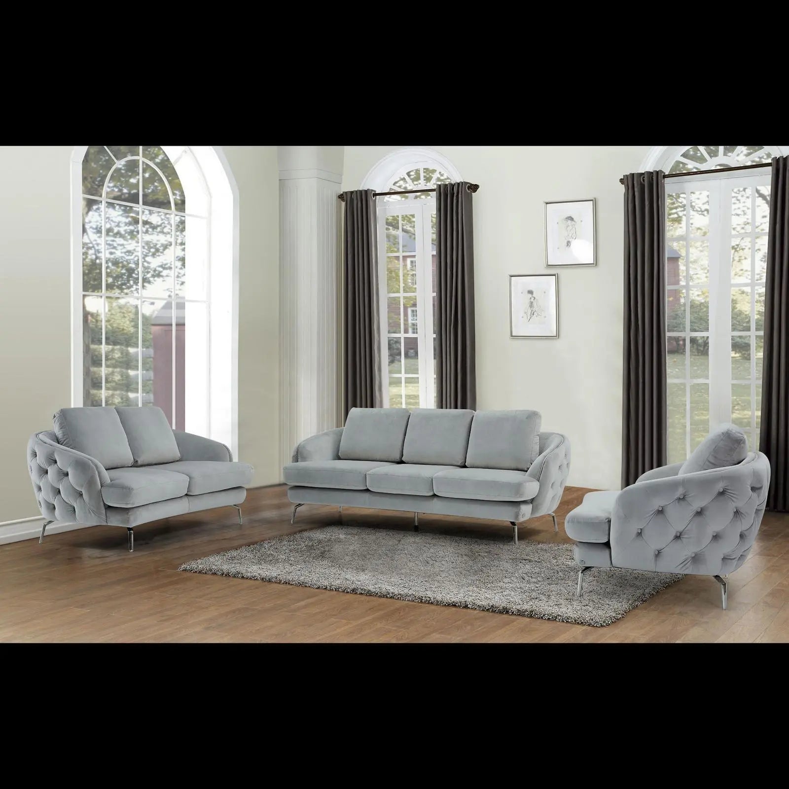 Giulia Light Gray Lifestyle Luxury Sofa Set RG